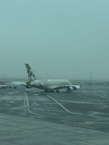 A380 Landing/View from Lounge