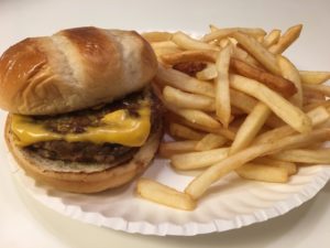 burger and fries