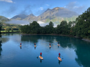 paddleboarding