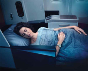 Fully reclined bed © Turkish Airlines