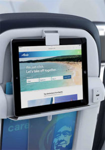 Seat-back tablet holder © ALASKA AIRLINES