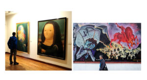 Museo Botero (left), and graffiti (right)