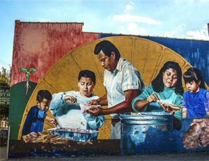 Murals on a building in Pilsen