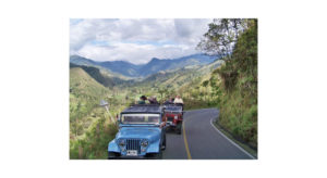 Jeeps traveling through Cocora Valley