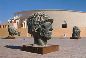 Gandhi's Three Monkeys art installation in Katara Cultural Village