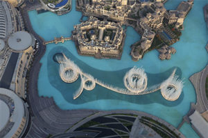 Dubai Fountain as seen from Burj Khalifa