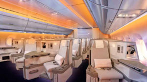 Finnair business-class cabin