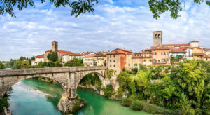 Cividale del Friuli with Ponte del Diavolo over the Natisone River