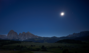 Full moon over Dolomites, Italy