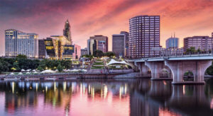 Hartford skyline across the Connecticut River