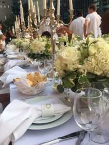 Diner en Blanc table setting by Sofitel