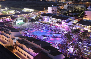 Aerial view of a party scene at Ushuaïa Ibiza Beach Hotel