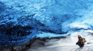 an ice cave at Skaftafell Glacier, Vatnajökull National Park