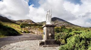 Statue at the start of the pathway to Croagh Patrick