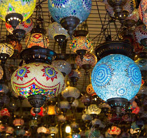 Turkish lamps for sale in The Grand Bazaar, Istanbul