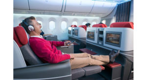 The LATAM Boeing 787 Dreamliner business-class cabin