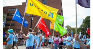 United Airlines employees participate in the Chicago Pride Parade.