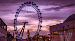 London Eye at sunset