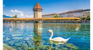 Historic town of Lucerne with its famous Kapellbrücke