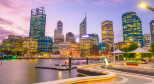 Perth CBD at twilight