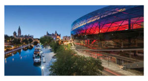 Shaw Centre exterior in the evening © OTTAWA CONVENTION CENTRE CORPORATION