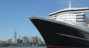 Queen Mary 2 ocean liner docked at Brooklyn Cruise Terminal