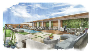 Artist’s rendering of the spa’s adults-only pool and deck