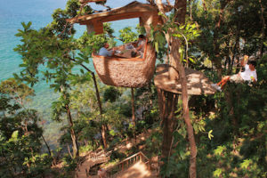 Treepod dining experience at Soneva Kiri