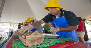 Clam shucking at the Yarmouth Clam Festival