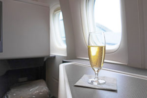 Champagne on plane