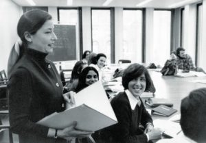 Ruth Bader Ginsburg teaching at Columbia Law School, 1972.