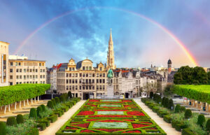 Royal Library of Belgium and Mont des Arts Garden