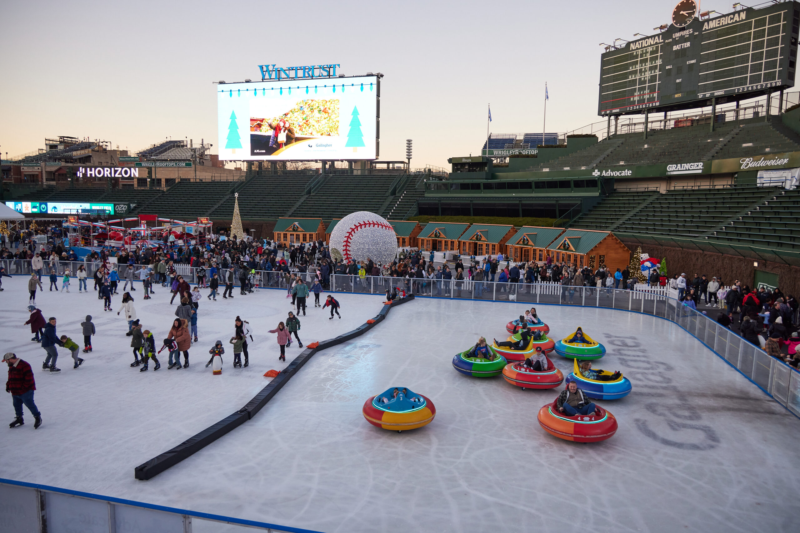 Skating through the outfield: Wrigley Field adds 'Winterland' to complement  Gallagher Way market - Chicago Sun-Times