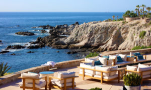 Relax place ocean view at rocky cliff at california los cabos mexico nice hotel restaurant with fantastic views