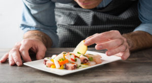 chef with plate