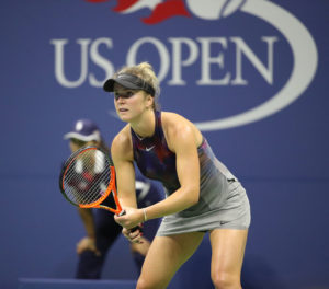 Professional tennis player Elina Svitolina of Ukraine in action during her US Open match.