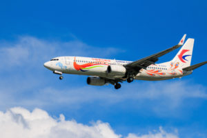 China Eastern Airlines airplane landing at Chiangmai internation. Aviation