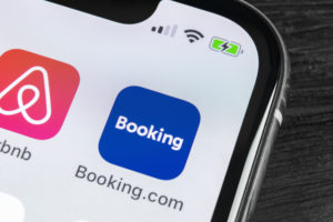 Booking.com application icon on Apple iPhone