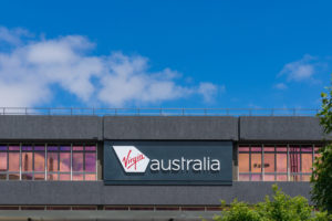 Virgin Australia airline carrier terminal in Melbourne airport