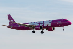 WOW air flight from Reykjavik © Gilles Bizet | Dreamstime.com