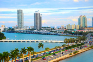 Aerial view Miami cityscape. Miami, Florida