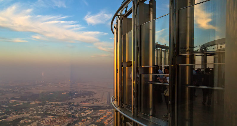 Summer holiday Burj Khalifa-View from Top attraction tour of Downtown Dubai.