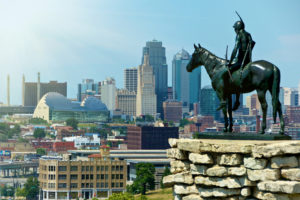 The Indian Scout is known as a Kansas City landmark and symbol of the city. The scout overlooks the Kansas City Skyline from a hill top © Fotoeye75 | Dreamstime.com