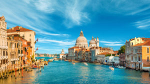 Grand Canal and Basilica Santa Maria della Salute in Venice, Italy