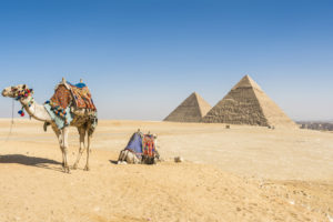 View of Pyramids of Giza, Egypt