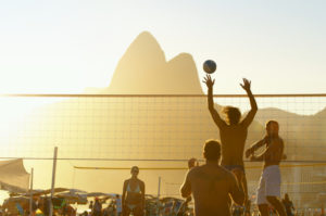 Brazilian volley ball players on the beach © Lazyllama | Dreamstime.com