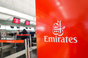 Emirates check-in area in Hong Kong Airport © Tea | Dreamstime.com