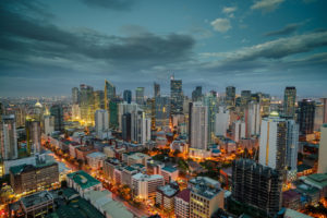 Evening view of Manila, Philippines