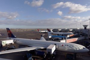 Catering being loaded onboard Delta Air Lines