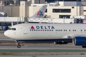 Delta Air Lines Boeing 767 airplane at Los Angeles International Airport © Ryan Fletcher | Dreamstime.com